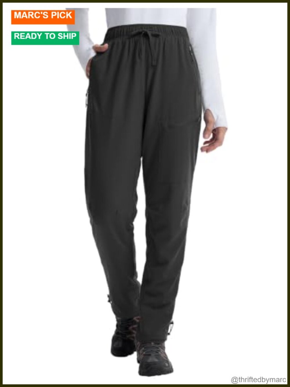 Fleece Lined Hiking Pants Water Resistant Thermal Winter Pants